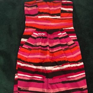 Strapless multi colored dress